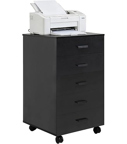 Amazon.com: ZENY 5 Drawers Chest, Mobile File Cabinet with Casters